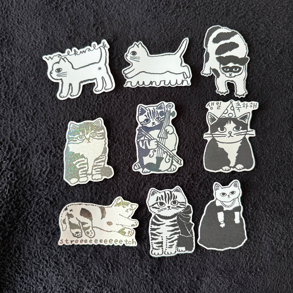 Cat drawings vinyl stickers