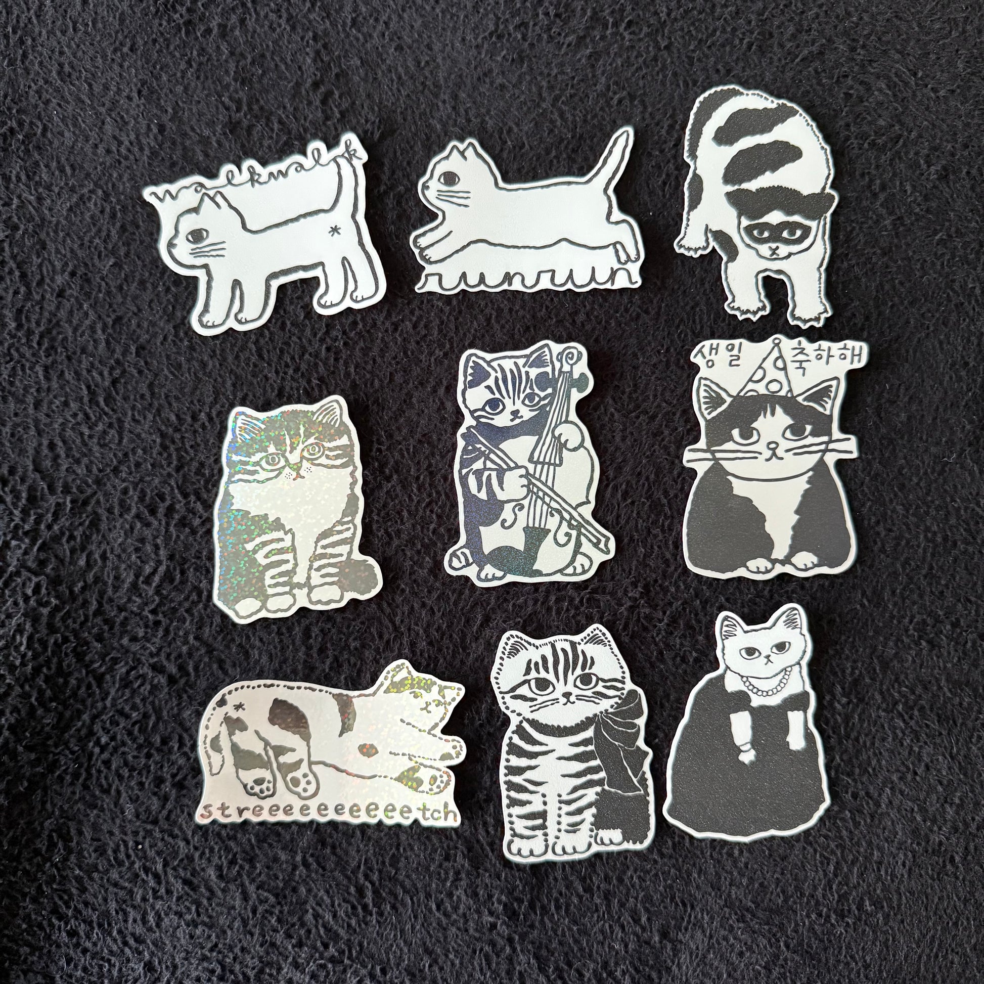 Cat drawings vinyl stickers