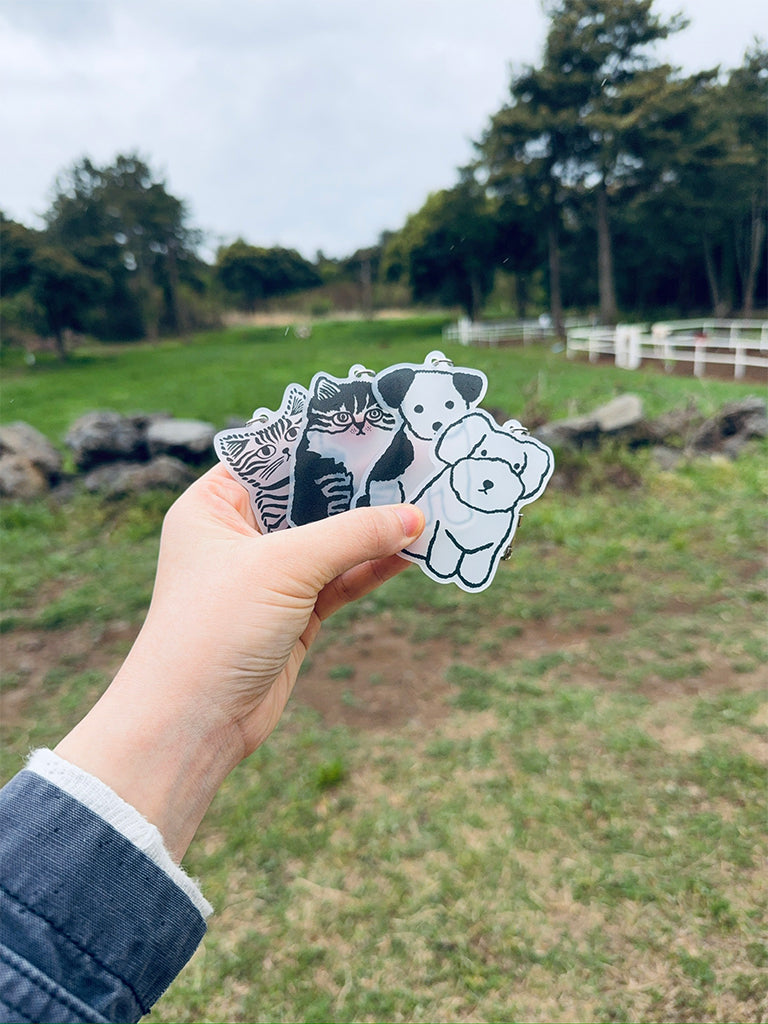 Cat and dog key ring