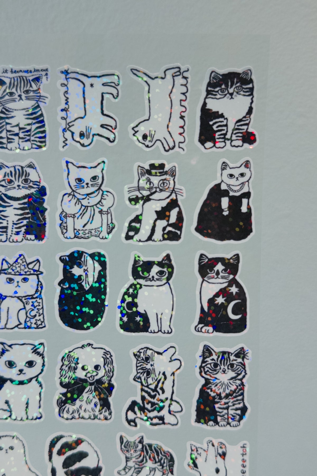 Cat drawings vinyl stickers mini