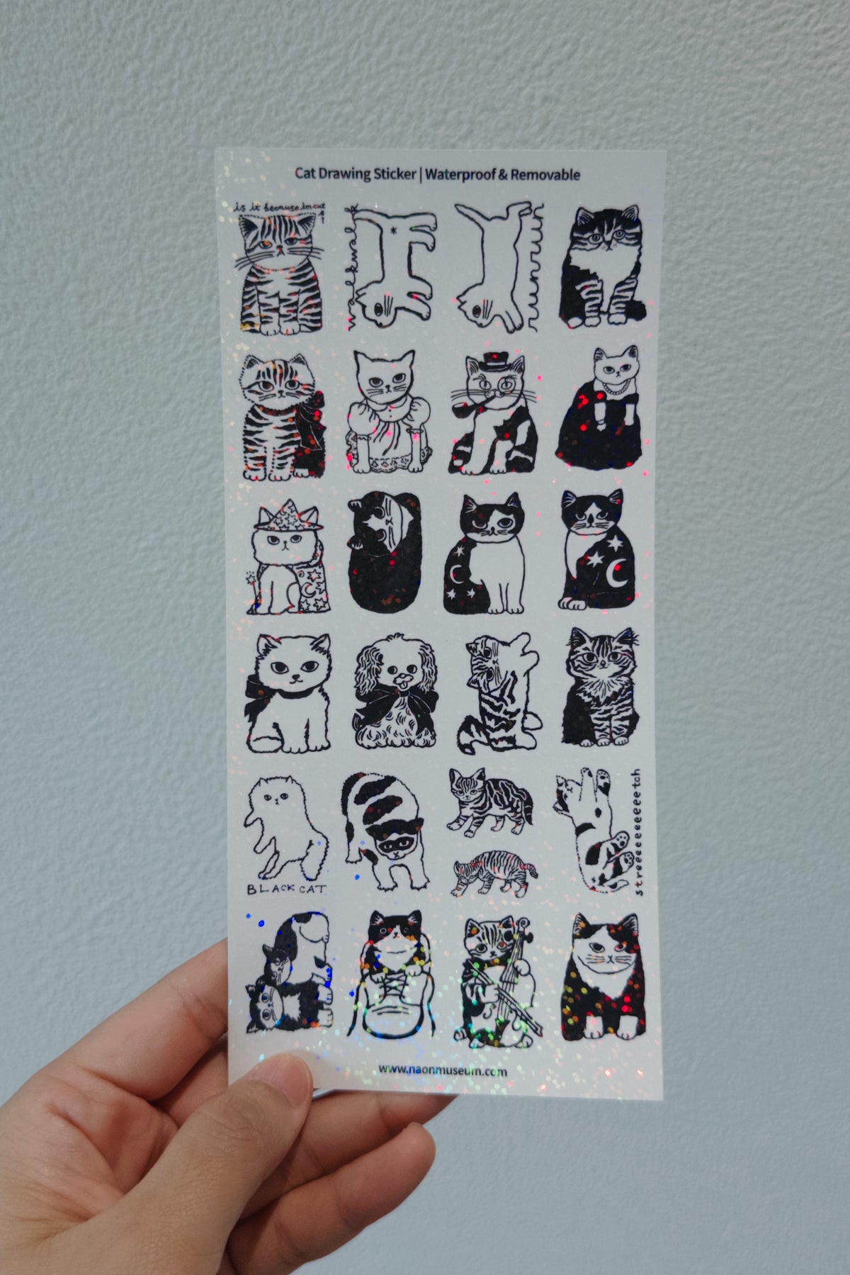 Cat drawings vinyl stickers mini