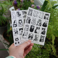Cat drawings vinyl stickers mini
