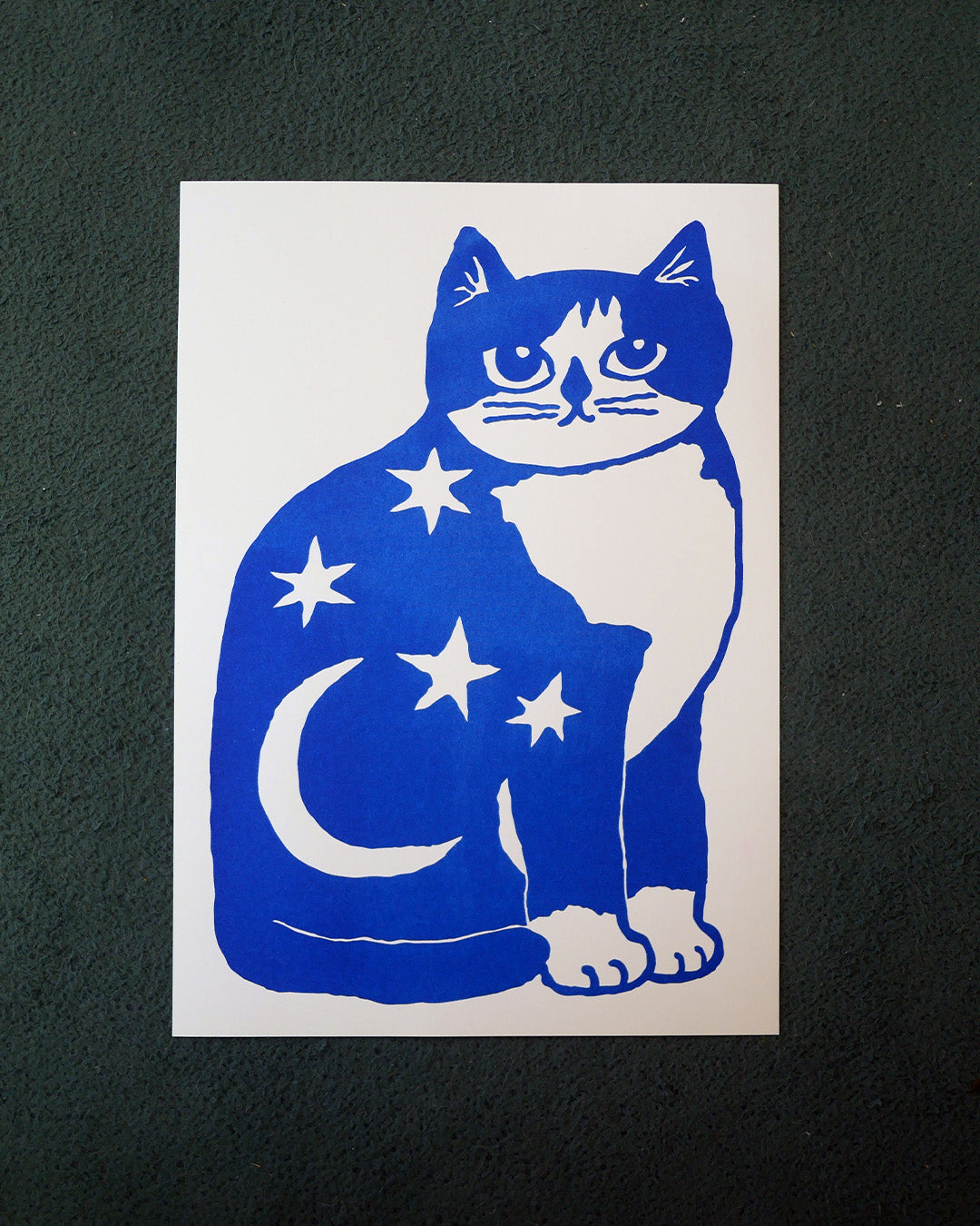Night cat Riso Print